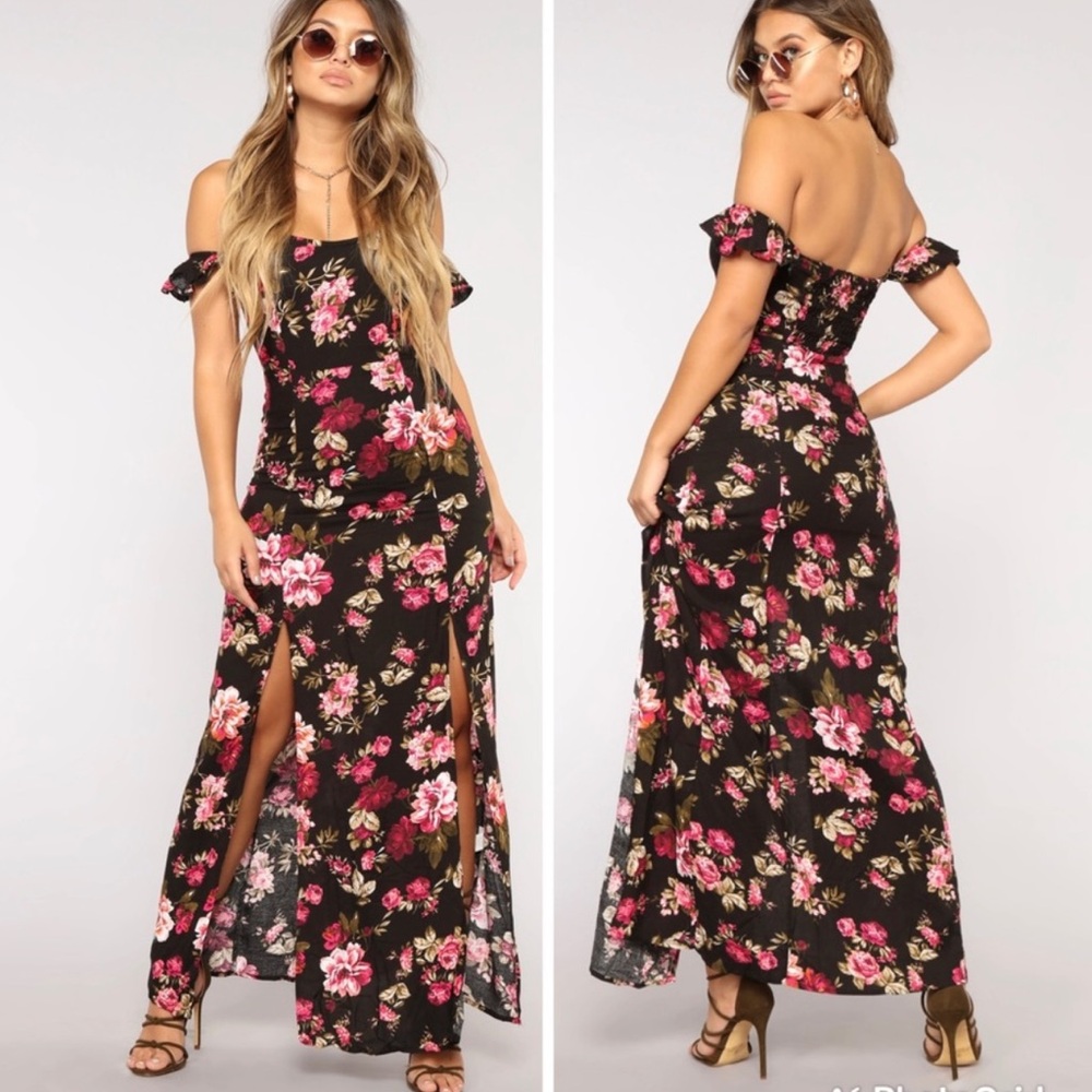 Floral Off-Shoulder Maxi Dress